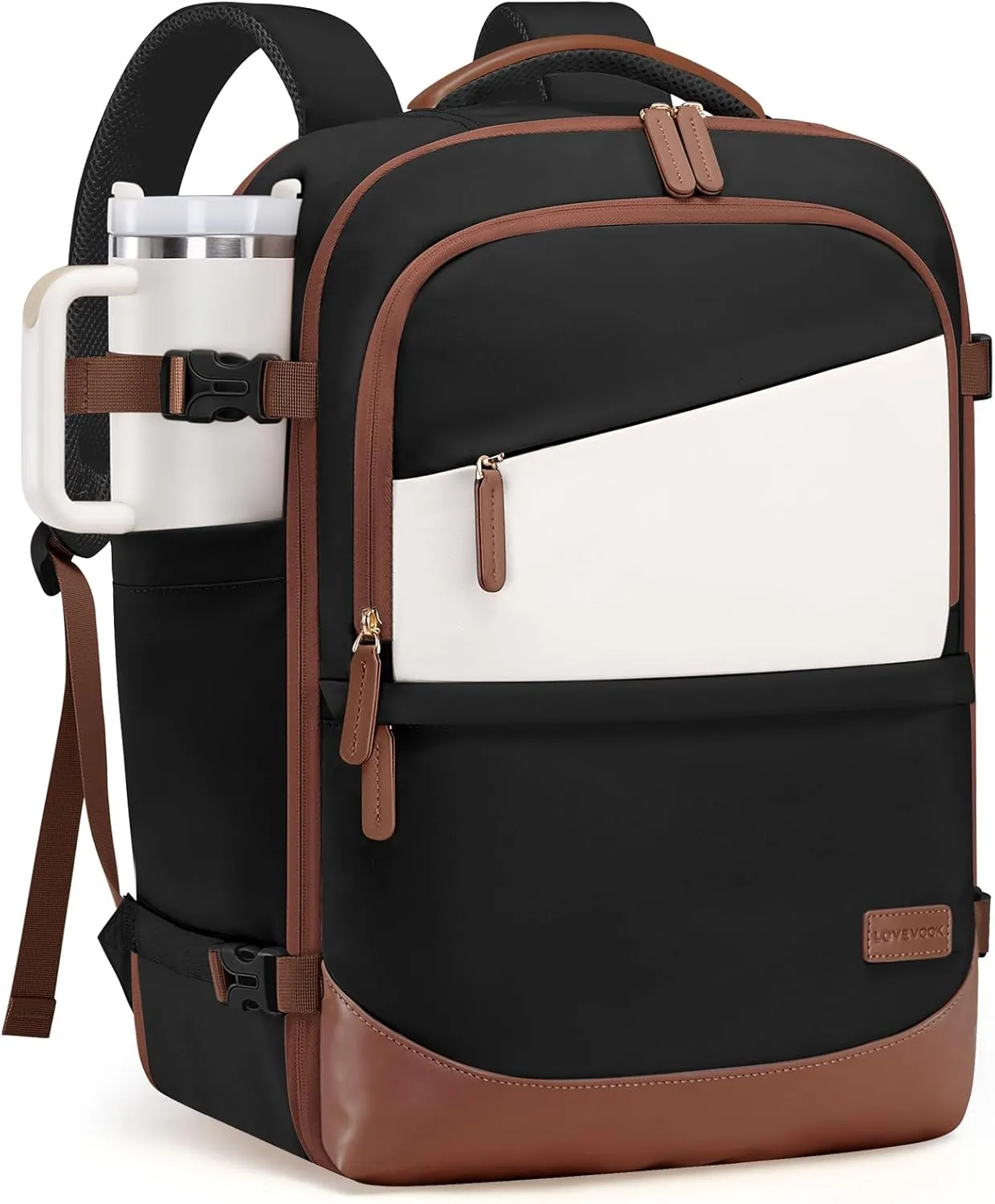 LOVEVOOK Travel Backpack for Women & Men, 40L Carry on Backpack Airline Approved, Large TSA Personal Item Travel Bag fits 17.3" Laptop, Business Weekender Bag for Essentials, 4Pcs