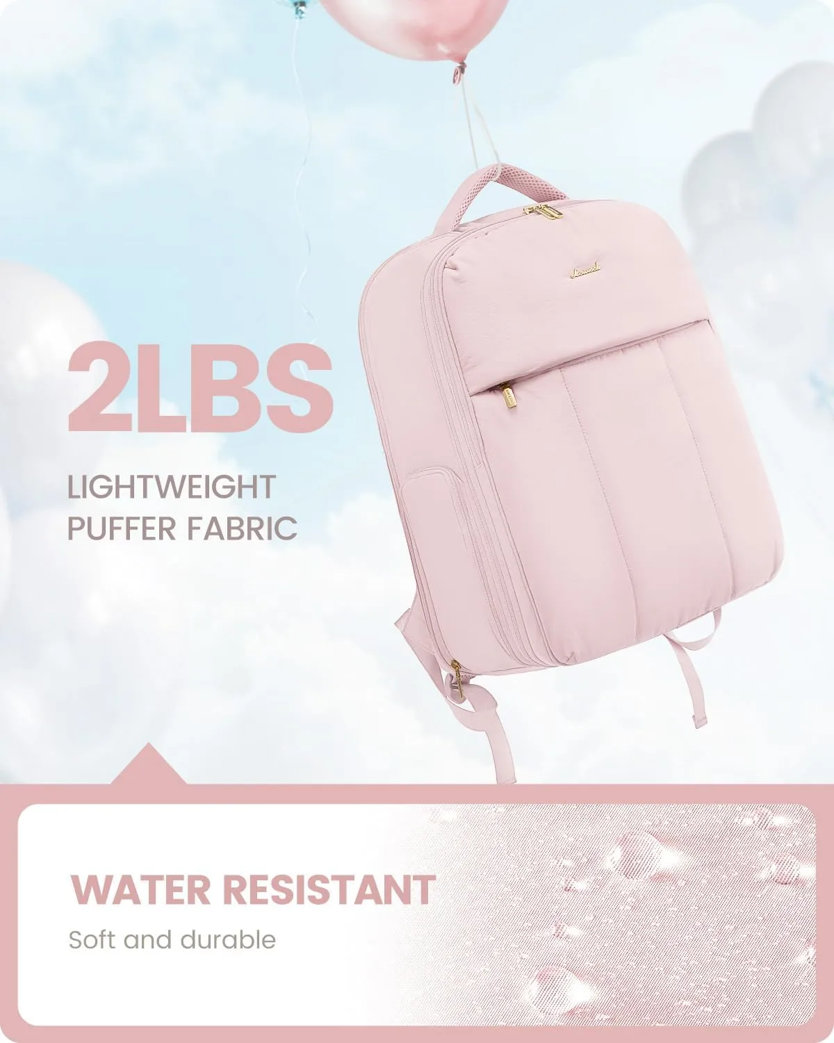 LOVEVOOK Travel Backpack for Women with Shoe Compartment, Puffer Carry on Backpack Flight Approved 40L Personal Item Travel Bag Fits 17inch Laptop, Waterproof Lightweight Bags with 3 Packing Cubes