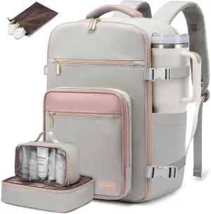 LOVEVOOK Travel Backpack For Women,40L Carry On Backpack Flight Approved,TSA Personal Item Travel Bag Fits 17 Inch Laptop,Business Weekender Overnight Daypack with Toiletry Bag and Cube