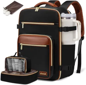 LOVEVOOK Travel Backpack For Women,40L Carry On Backpack Flight Approved,TSA Personal Item Travel Bag Fits 17 Inch Laptop,Business Weekender Overnight Daypack with Toiletry Bag and Cube