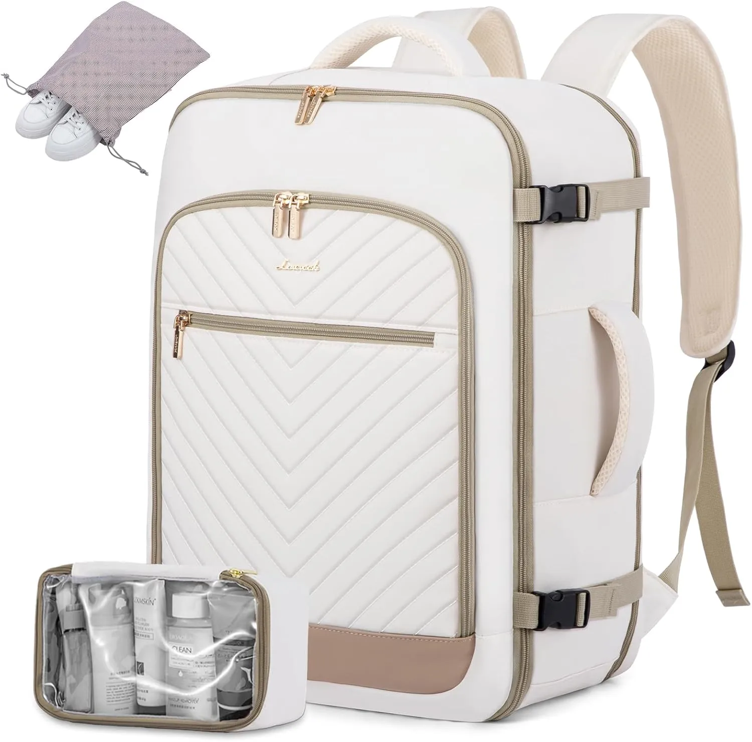 LOVEVOOK Travel Backpack For Women,40L Carry On Backpack Flight Approved,TSA Personal Item Travel Bag Fits 17 Inch Laptop,Business Weekender Overnight Daypack with Toiletry