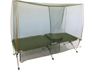 M MCGUIRE GEAR Folding Cot with Mosquito Net, Poles, & Pouch, GI Style Sleeping Cot, Folding Bed, Bug Net, and Camping Tent Cot