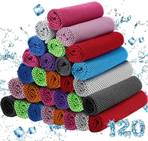 Maitys 200 Pcs Microfiber Cooling Towel, Ice Towel, 32"x12" Cool Cold Towel for Neck and Face Cooling Towels Breathable Soft Chilly Towel for Yoga Sport Gym Workout Camping, 10 Color