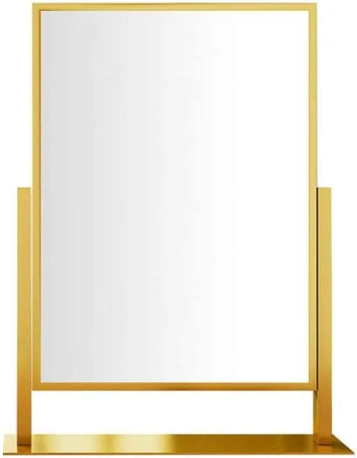 Makeup Mirror Metal Square Makeup Mirror Desktop Makeup Mirror Folding Beauty Mirror Double-Sided Adjustable Desktop Makeup Mirror Beauty Mirror