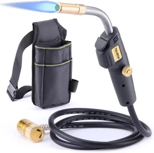 MAPP Map Gas Torch Kit with Holster, Adjustment Knob Trigger Start Propane Hose Torch for Brazing, Soldering, Welding, Plumbing, HVAC
