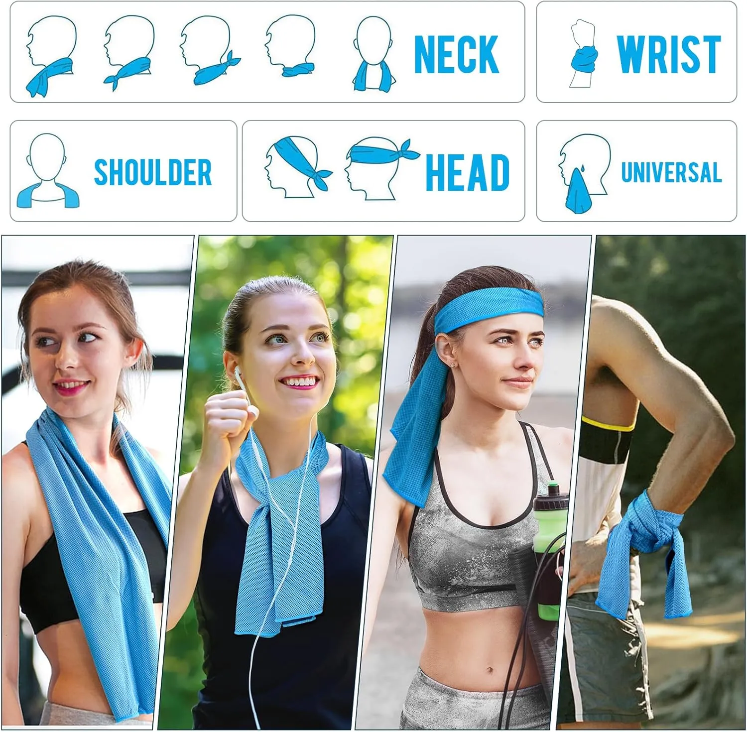 MENOLY 120 Pack Cooling Towel for Neck, Microfiber Soft Workout Ice Chilly Towel for Sports, Gym, Yoga, Camping, Running, Fitness, Workout & More Activities