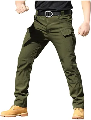 Mens Cargo Pants Water Resistant Relaxed Fit Hiking Work Pants Multi Pockets Flex Baggy Tactical Pants