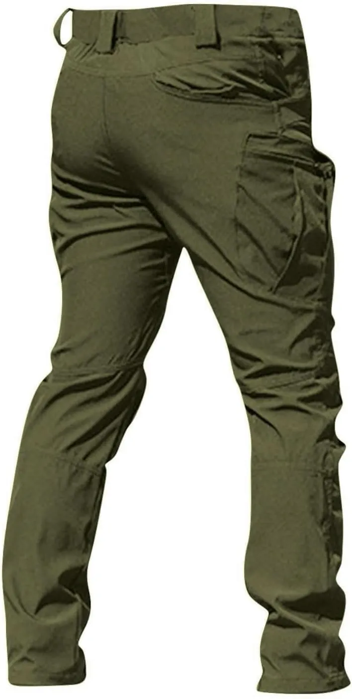 Mens Cargo Pants Water Resistant Relaxed Fit Hiking Work Pants Multi Pockets Flex Baggy Tactical Pants