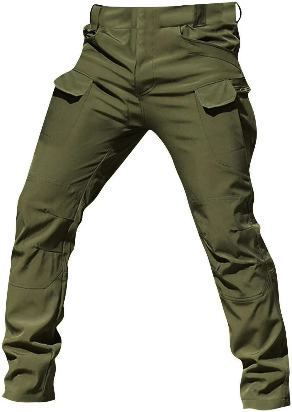 Mens Cargo Pants Water Resistant Relaxed Fit Hiking Work Pants Multi Pockets Flex Baggy Tactical Pants