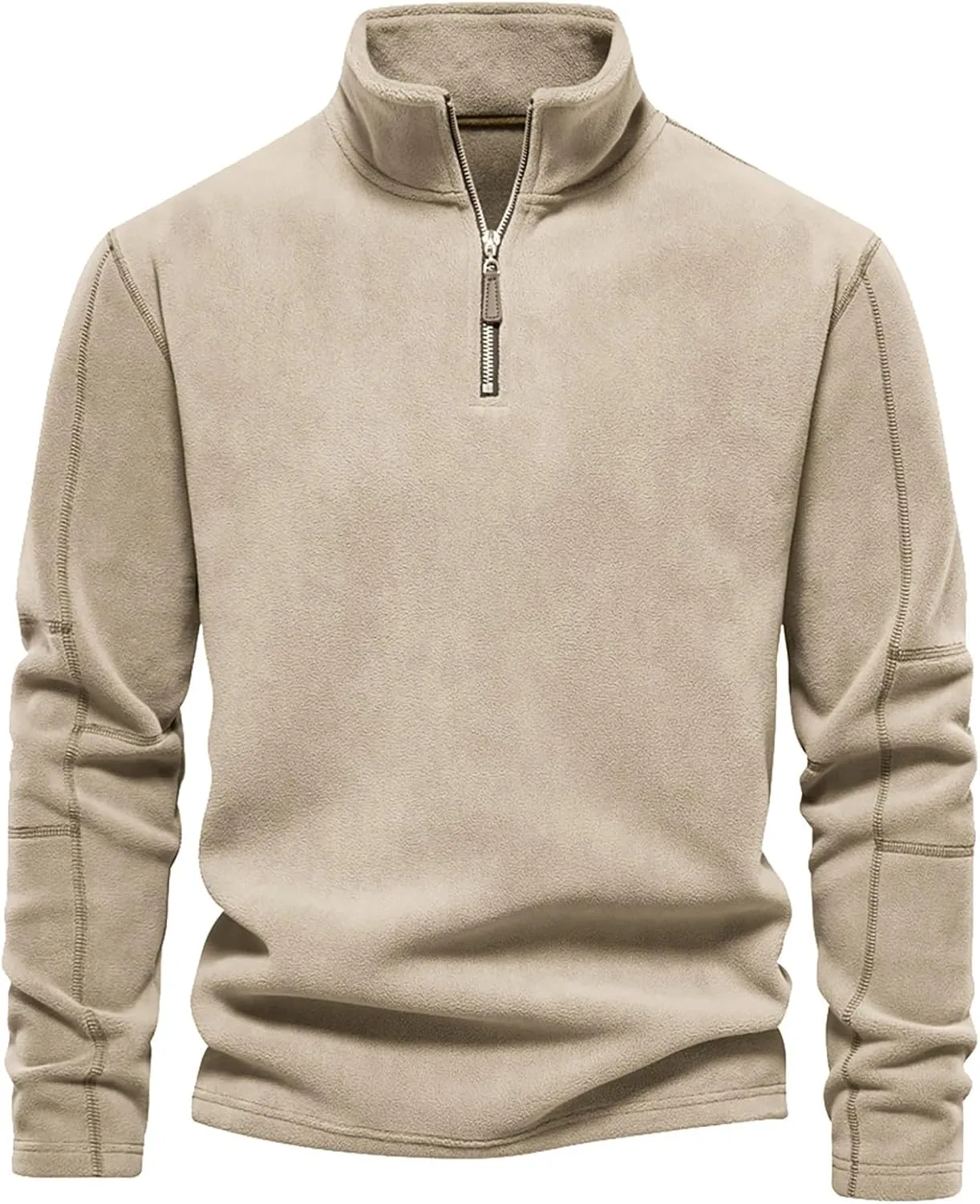 Men's Fleece Pullover Quarter Zip Thermal Outdoor Half Zip Jacket 1/4 Zip Sweatshirt Regular Fitted