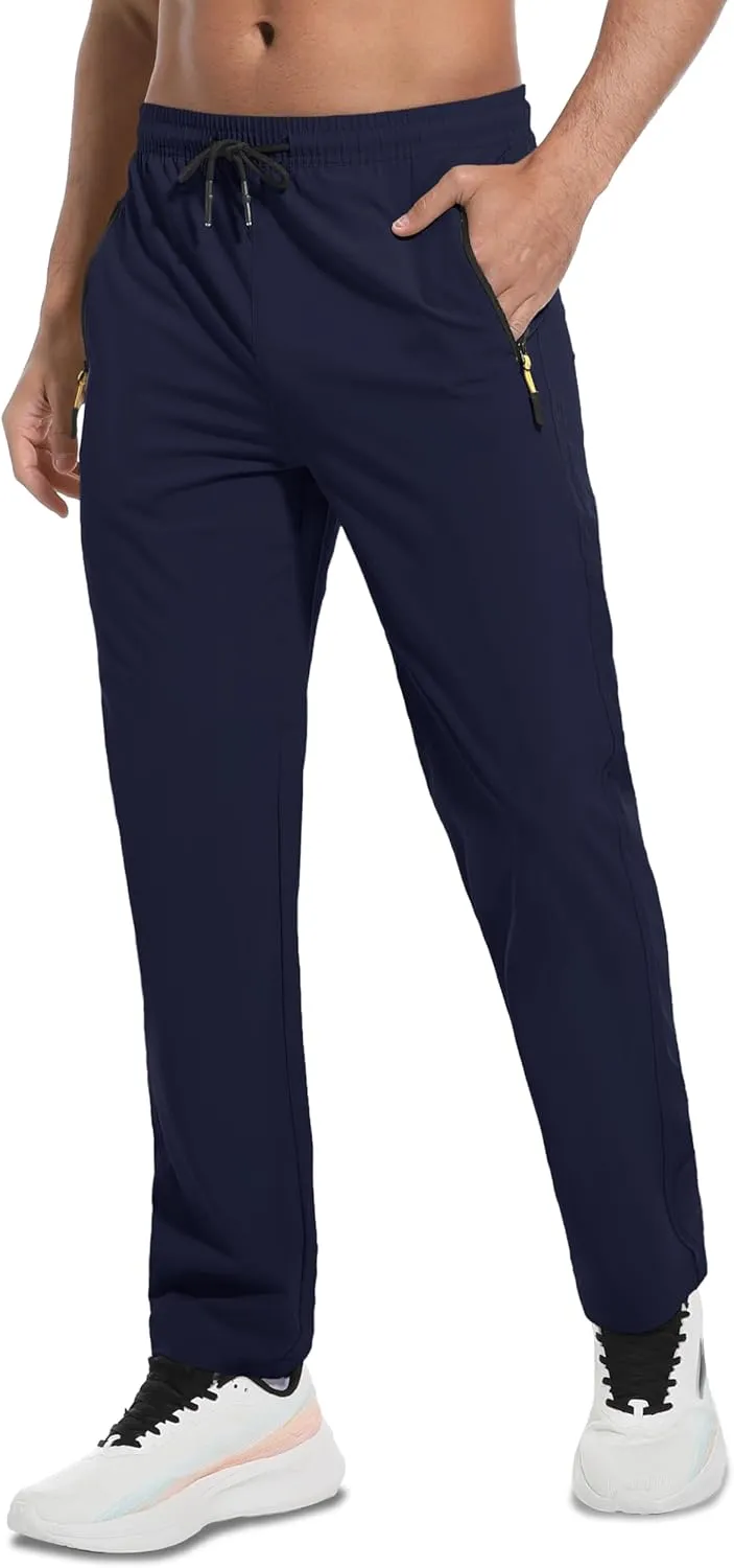 Men's Hiking Pants Lightweight Quick Dry Waterproof Breathable Athletic Joggers Track Running Sweatpants