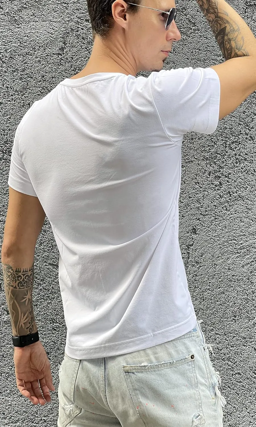 Men's T-Shirts Premium Crew Neck Tee, Short Sleeve T-Shirts for Men Casual Tee- Soft Cool Wicking Quick Dry UPF 50 