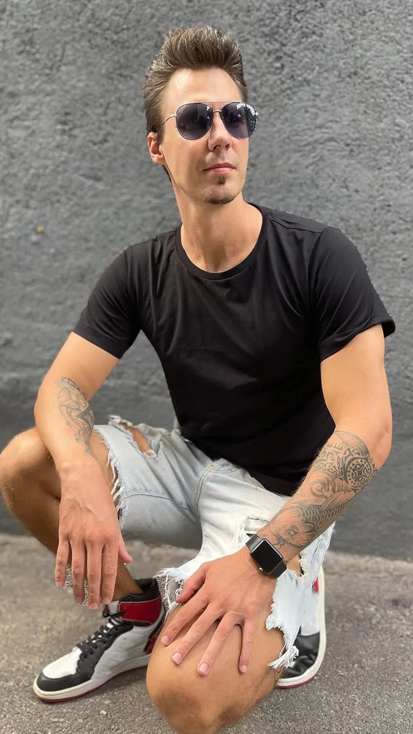 Men's T-Shirts Premium Crew Neck Tee, Short Sleeve T-Shirts for Men Casual Tee- Soft Cool Wicking Quick Dry UPF 50 