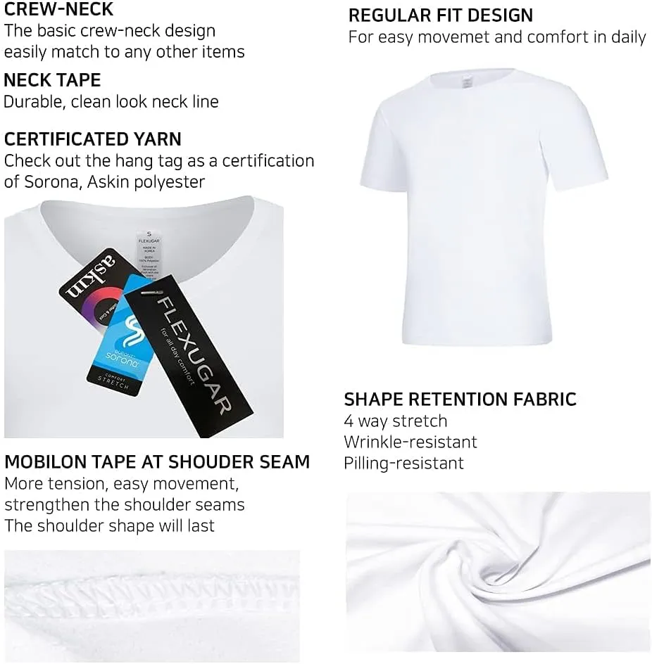 Men's T-Shirts Premium Crew Neck Tee, Short Sleeve T-Shirts for Men Casual Tee- Soft Cool Wicking Quick Dry UPF 50 