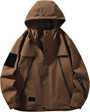 Men'S Waterproof And Windproof Jacket For Outdoor Activities Fishing Hiking Mountaineering Hooded Jacket.