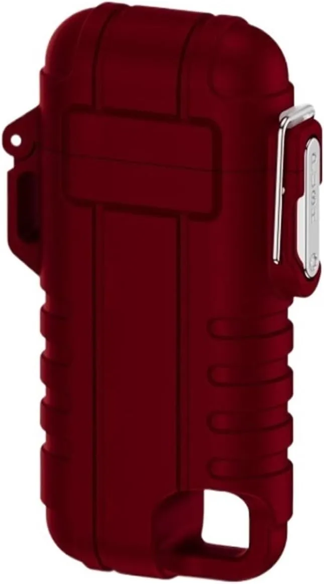 Metal Torch Lighter, Lockable Rechargeable Butane Lighter, Windproof and Waterproof Adjustable Jet Flame Lighter, Safety Lock (Gas Not Included)(Red1)