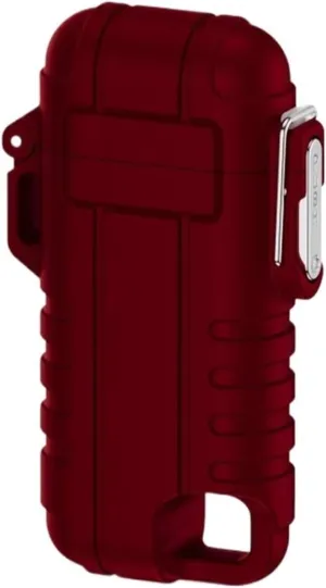 Metal Torch Lighter, Lockable Rechargeable Butane Lighter, Windproof and Waterproof Adjustable Jet Flame Lighter, Safety Lock (Gas Not Included)(Red1)