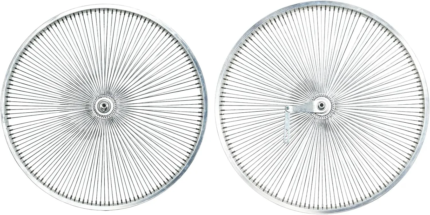 MICARGI 26" BMX/Lowrider Wheel Set,Alloy Integrated Molding CNC Finishing Surface/140 Hole Aluminum Alloy Retro Style Rim Wheel Set (Retro 140-hole-26)