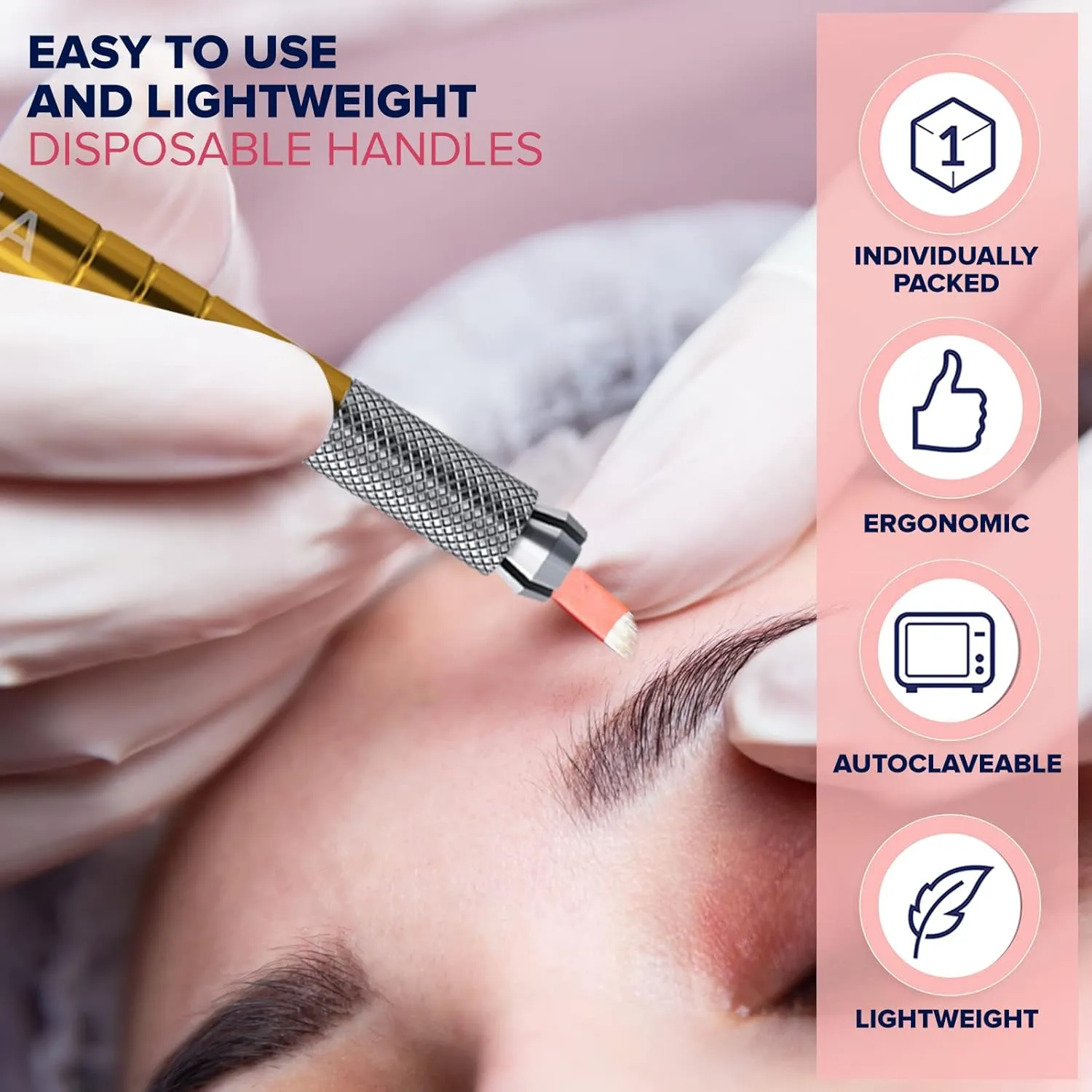 Microblading Pens Gold Light Manual Tattoo Eyebrow Pens For Permanent Makeup Supplies | Durable Aluminum Pen With Lock-Pin Tech & Ergonomic Grip | Shape Brows, Fuller & Lush