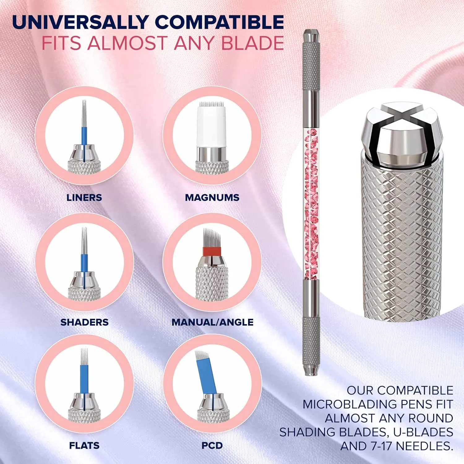 Microblading Supplies 10 Piece Double Sided Manual Pen Kit for Permanent Makeup Supplies | Durable Aluminum Pen With Lock-Pin Tech & Ergonomic Grip | Shape Eye Brows