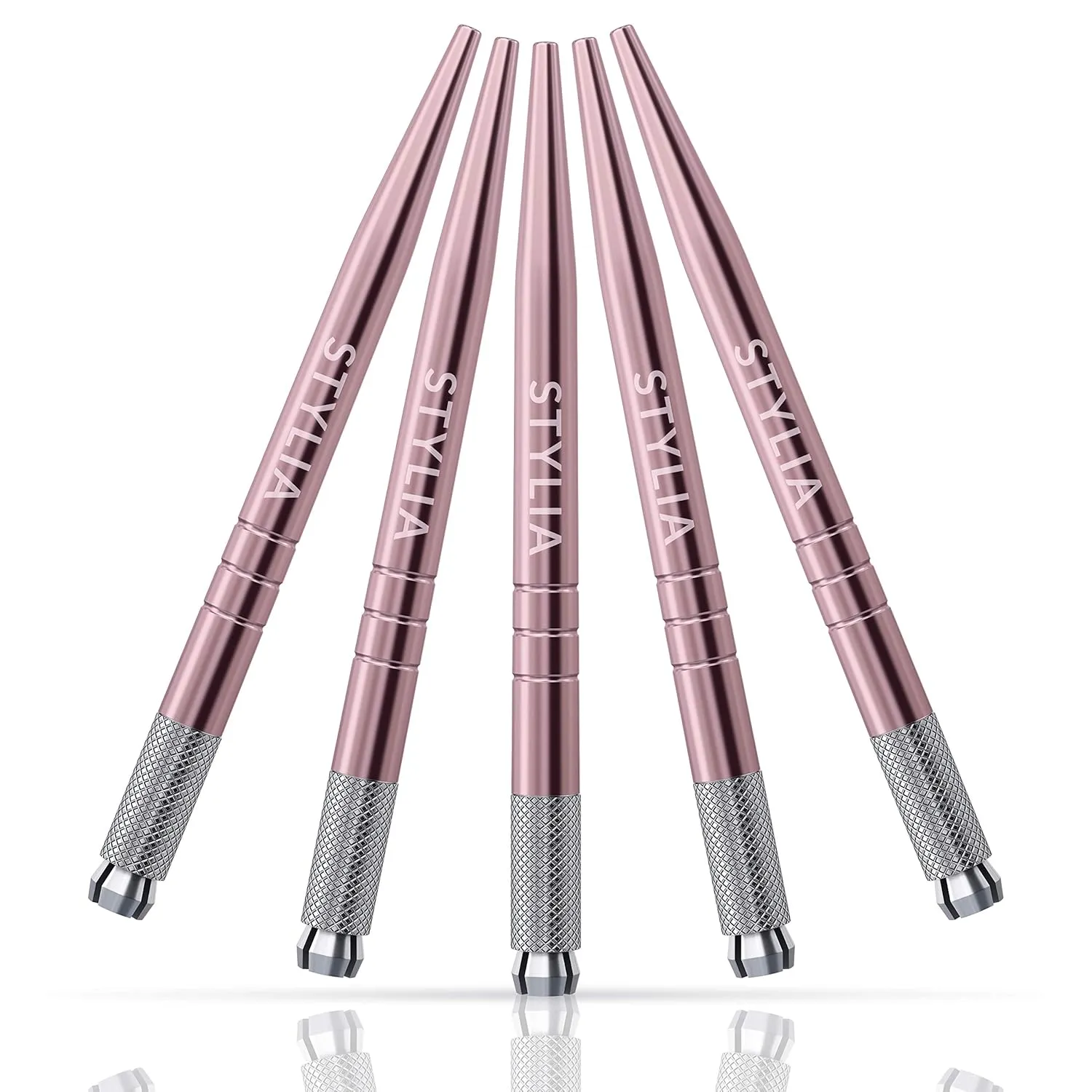 Microblading Supplies Pink Light Manual Tattoo Eyebrow Pens For Permanent Makeup Supplies | Durable Aluminum Pen With Lock-Pin Tech & Ergonomic Grip | Shape Brows, Fuller & Lush