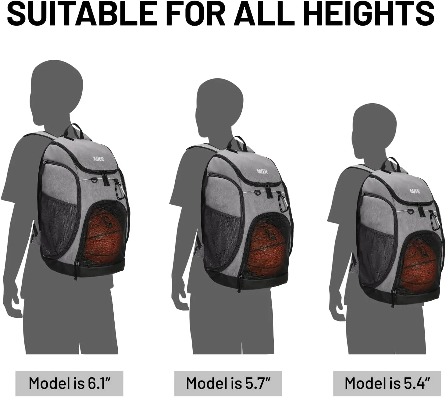 MIER Basketball Backpack Large Sports Soccer Bag with Ball/Shoes Holder for Men Women Volleyball Gym Equipment Training, 40L