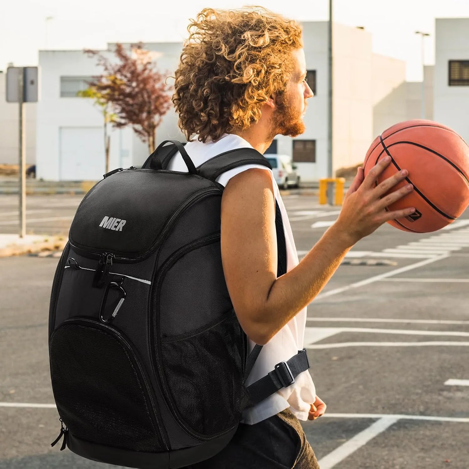MIER Basketball Backpack Large Sports Soccer Bag with Ball/Shoes Holder for Men Women Volleyball Gym Equipment Training, 40L