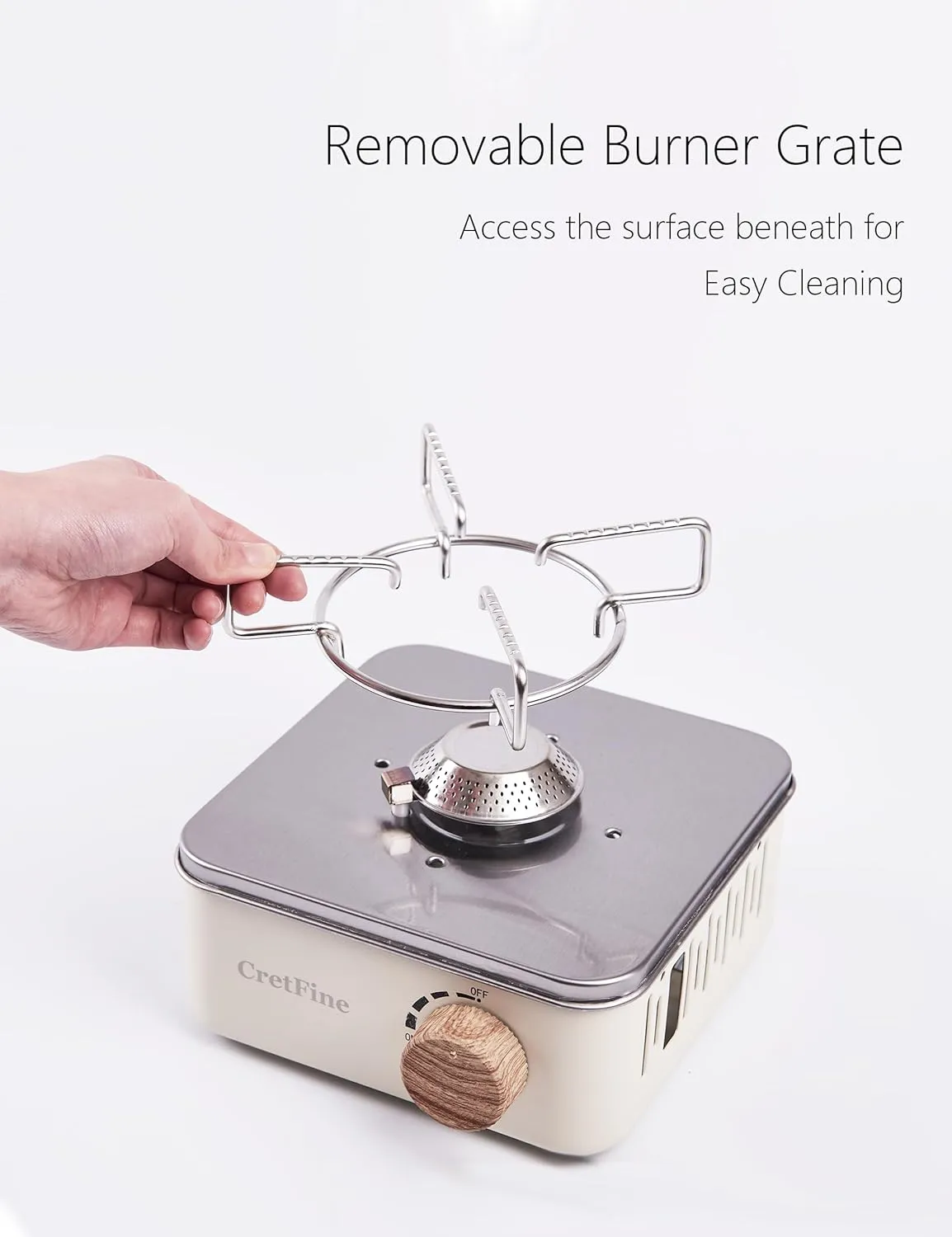 Mini Butane Camping Stove with Portable Bag, Indoor and Outdoor Cooking, for Emergency and Camp Essentials, 8205 BTU, 2hr Usage per Canister, Gas Not Included, Khaki