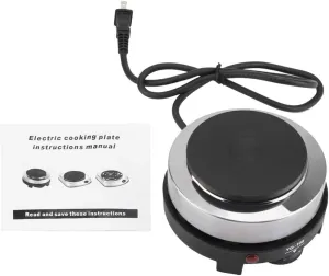 Mini Electric Heater Stove, 500W Round Hot Plate Portable Countertop For Ceramic Glass Kettle Single Plate Cooktop, Easy to Multifunction Home Kitchen Hot