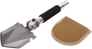 Mini Multi-Function Camping Folding Shovel Portable Survival Spade Garden Hiking Outdoor Trowel Dibble Pick Emergency Tool(Silver)