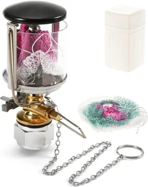 Mini Propane Lern Single Mle Gas Lamp Portable Gas Lig Hanging Tent Lamp with 2 Lern Mles for Travel Hiking Backpacking