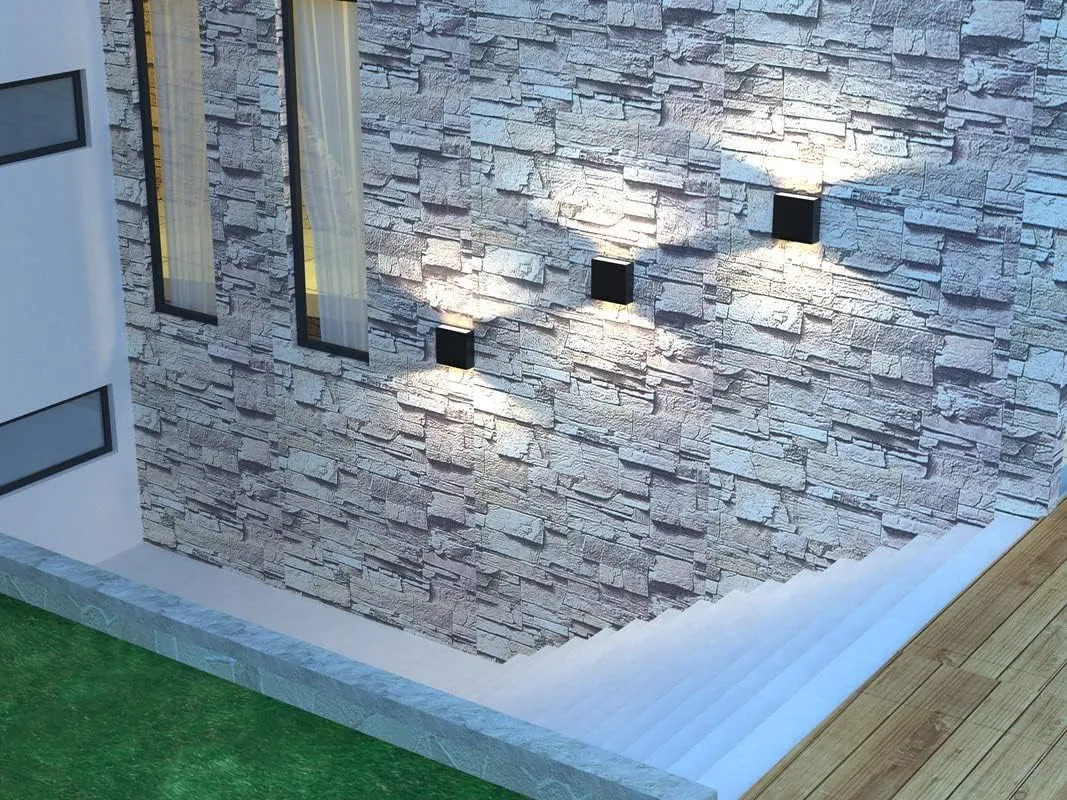Modern LED Wall Sconce Outdoor Up Down Wall Lamp, Aluminum Waterproof Wall Lights Exterior Light Fixtures 7.5W 450LM 3000K Hallway Wall Lighting for Porch Front Door Garden Yard Patio
