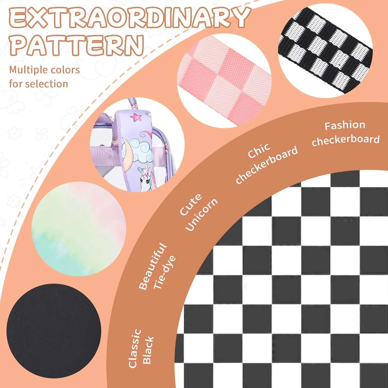 MOONBABY Clear Backpack for School Kids Clear Bookbag Heavy Duty PVC Transparent Backpack for Boys Girls Stadium Approved See Through Back Pack for Kindergarten Primary School, Checkered