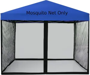 Mosquito Net with Zipper for 10' x 10' Patio Gazebo Canopy and Tent, Zippered Mesh Sidewalls Screen Walls for Outdoor Camping and Garden (Black, Mosquito Net Only)