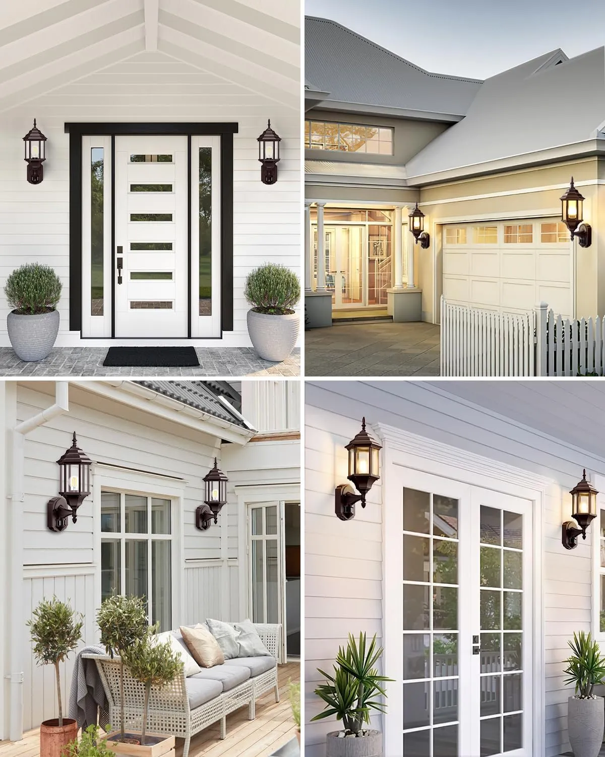 Motion Sensor Outdoor Lights, 16 inch Dusk to Dawn Outside Porch Lights, Waterproof Anti-Rust Aluminum Outdoor Wall Lights Exterior Lighting Fixtures for House, Garage, Front Door, Brown