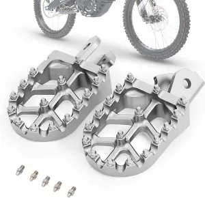 Motorcycle Footpegs Wider Foot Pegs CNC for Surron Sur Ron LBX E-Ride Pro SS/SR/S Talaria Sting MX3/R MX4 ERide Pro SS 2.0 3.0 Electric Dirt Bike Silver