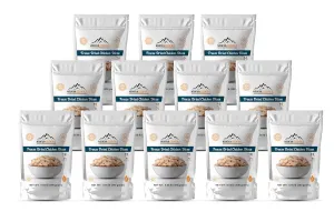 MOUNTAIN ESSENTIALS Freeze Dried Chicken Dices | Pre-Cooked Meat Emergency Survival Bulk Food Storage Ready to Eat Fully Cooked Home Meals Hunting, Survival, Camping, Backpacking Food 10 serving per Pouch Pack of 12