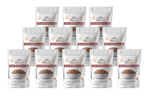 MOUNTAIN ESSENTIALS Freeze Dried Ground Beef Pre-Cooked and Ready to Eat Hamburger Meat | No Preservatives | Everyday Meal Prep, Emergency Food Supply and Camping Food 10 Servings per Pouch Made in USA 7-Year Shelf Life Pack of 12