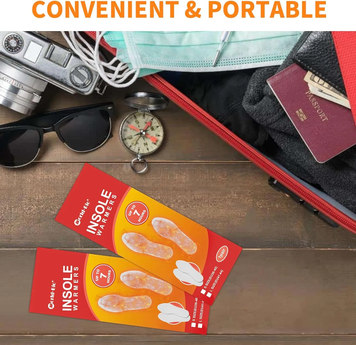 MR.ICE Toe & Insole Feet Warmers - Disposable, Air Activated, Long Lasting Hot Warmers