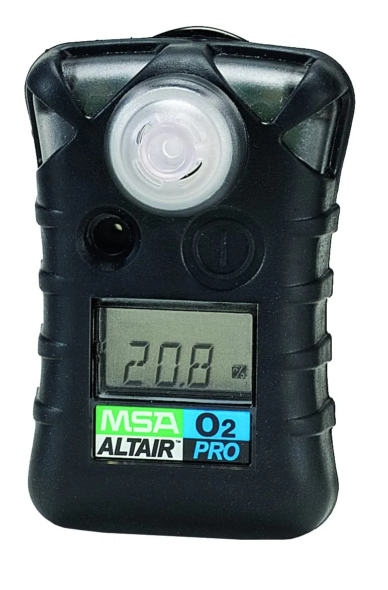 MSA 10074137 ALTAIR Pro Single-Gas Detector - (O2) Oxygen (Low: 19.5%, High: 23.0%), Color: Black, Portable Gas Monitor, Durable, UL Standard-Approved