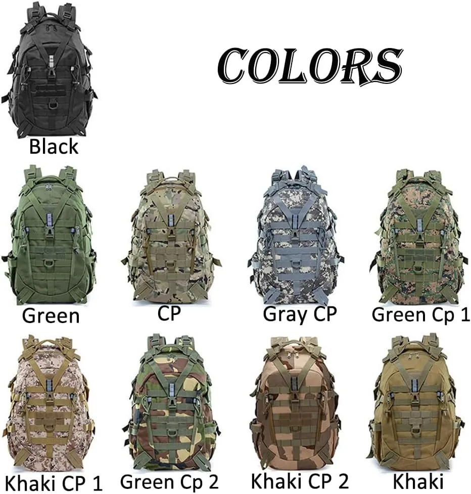 Multi-functional Lightweight Outdoor Backpack for Hiking Camping Cycling Oxford Cloth 40L Tactical Backpack (Green CP 1)