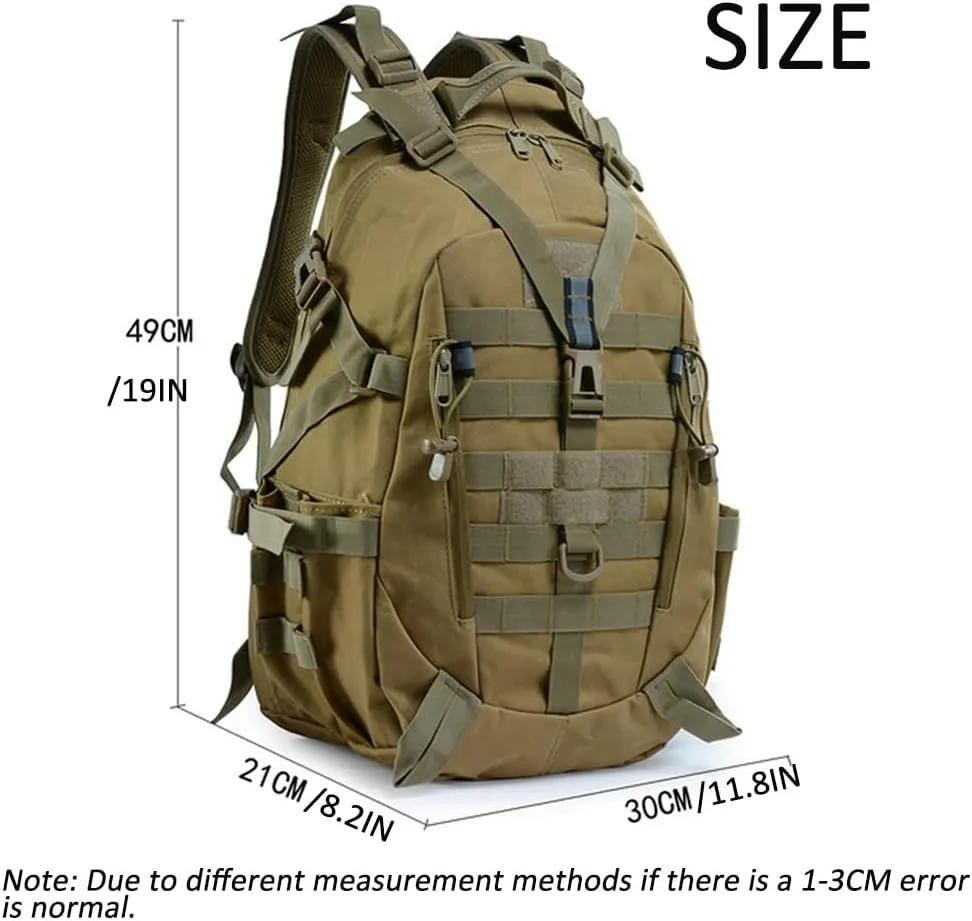 Multi-functional Lightweight Outdoor Backpack for Hiking Camping Cycling Oxford Cloth 40L Tactical Backpack (Green CP 1)
