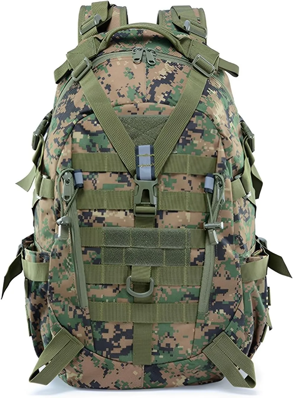 Multi-functional Lightweight Outdoor Backpack for Hiking Camping Cycling Oxford Cloth 40L Tactical Backpack (Green CP 1)