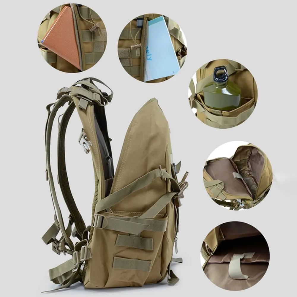 Multi-functional Lightweight Outdoor Backpack for Hiking Camping Cycling Oxford Cloth 40L Tactical Backpack (Green CP 1)