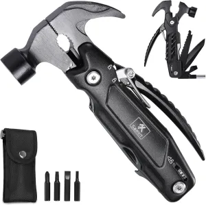 Multi-Tool Hammer Multi-Functional 15 in 1 Mini Pliers Camping Gear Survival Tool for Men, DIY Handyman, Father/Dad, Husband, Boyfriend, Women, All in One Survival Tools Small Hammer Multitool