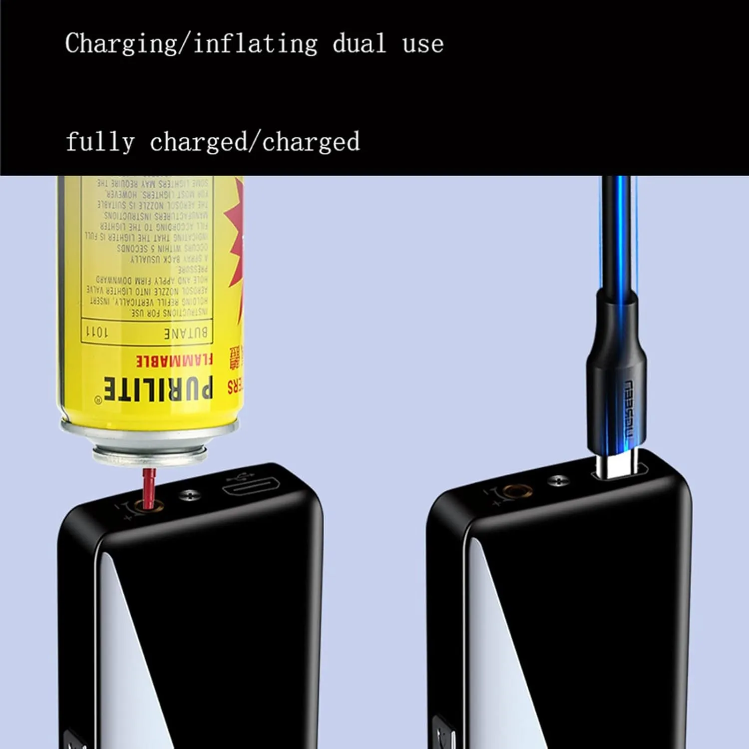 Multifunctional Lighter Arc Inflatable 2 Ignition Switches Man Female Fashion Outdoor Windproof Metal USB Box (K)
