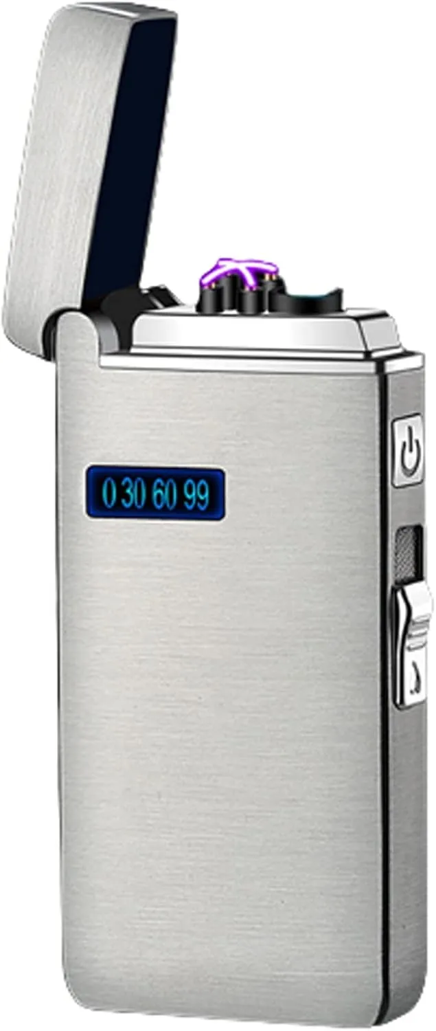 Multifunctional Lighter Arc Inflatable 2 Ignition Switches Man Female Fashion Outdoor Windproof Metal USB Box (K)
