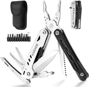 Multitool Pliers 19-in-1 Multitool with Screwdriver Sleeve Scissors Saw Stainless Steel Multitools Pocket Knife Apply to Survival Camping Hiking Gift for Men