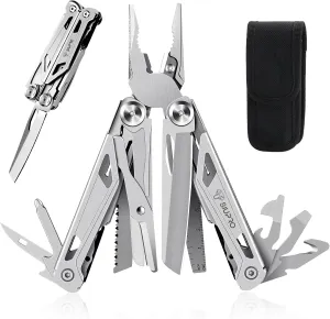 Multitool Pocket Knife for Men, Tactical Multi Tool With Scissors, Saw, Survival Folding Pliers with Replaceable Wire Cutters for Camping, Hunting, Fathers Day Dad Gifts