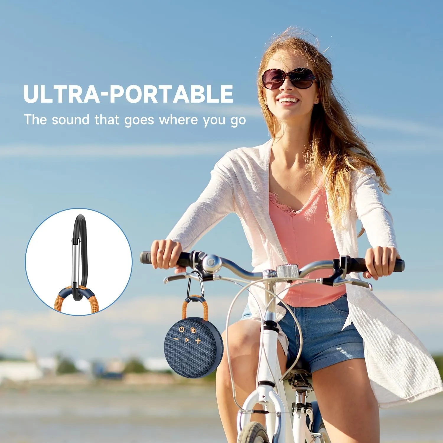 MusiBaby Waterproof Bluetooth Speaker with True Wireless Stereo,Bluetooth 5.2,1500 Mins Playtime for Kayak,Beach,Travel,Pool(Blue)